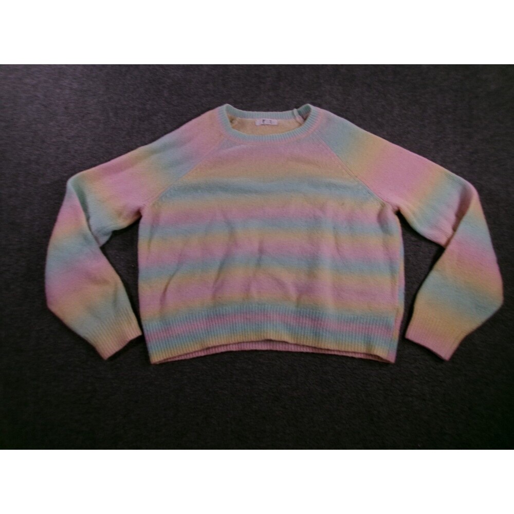 BB Dakota Steve Madden Sweater Woman XXL Pink Green Stripped Ombre Pastel
